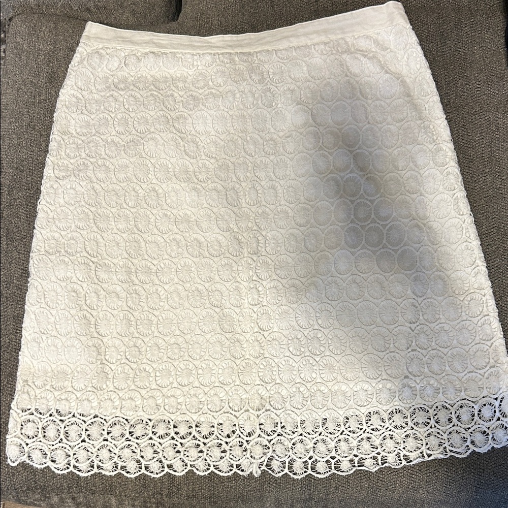 LOFT White Lace Mini Skirt